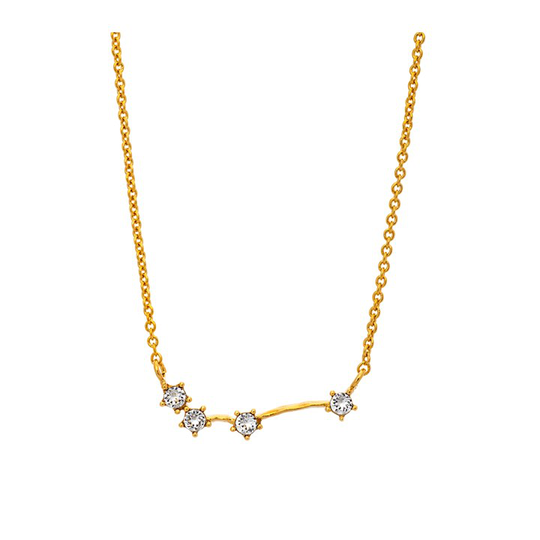 Aries (Väduren) star sign halsband - Crystal (guld)