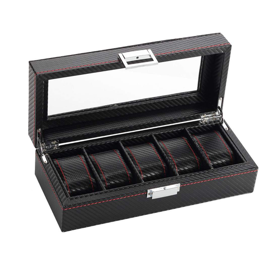 Sportig Klockbox / Klocklåda / Urbox i Kolfiber - 5 klockor