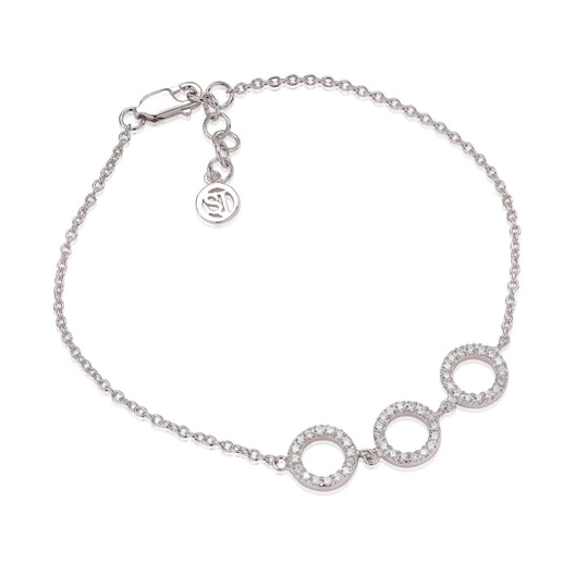 BIELLA TRE armband vita Zirkoner (silver)