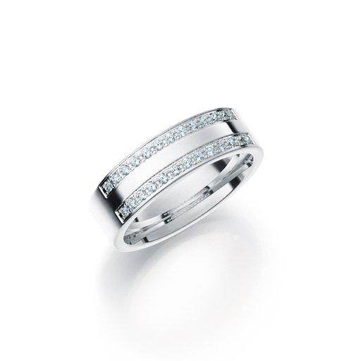 Diamantring i 18K guld, 59