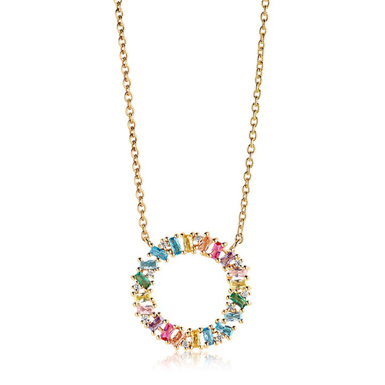 ANTELLA CIRCOLO GRANDE halsband mångfärgade Zirkoner (guld)