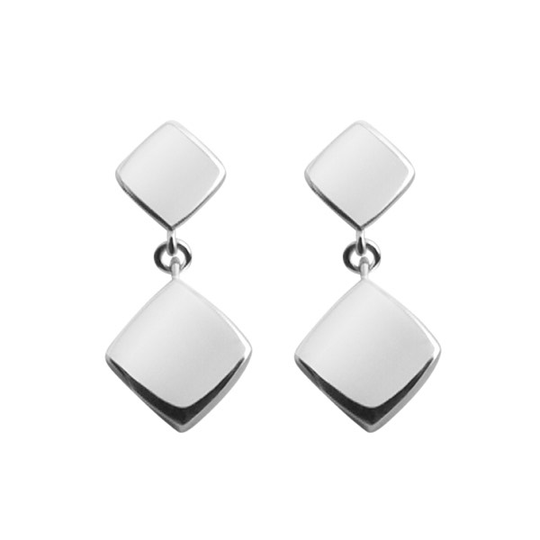Shape Double Örhänge silver