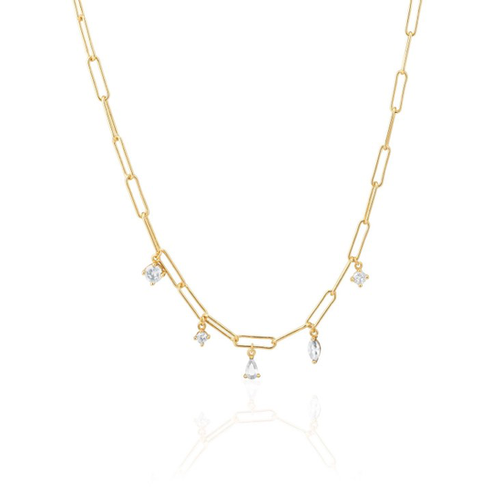 RIMINI halsband Vita Zirkonia (guld)
