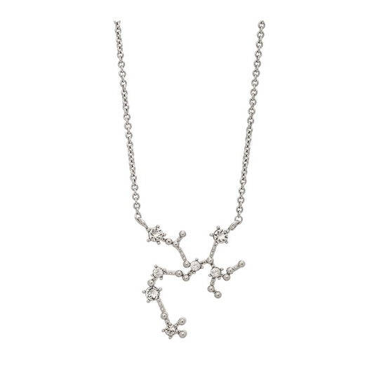Sagittarius (Skytten) star sign halsband - Crystal (silver)