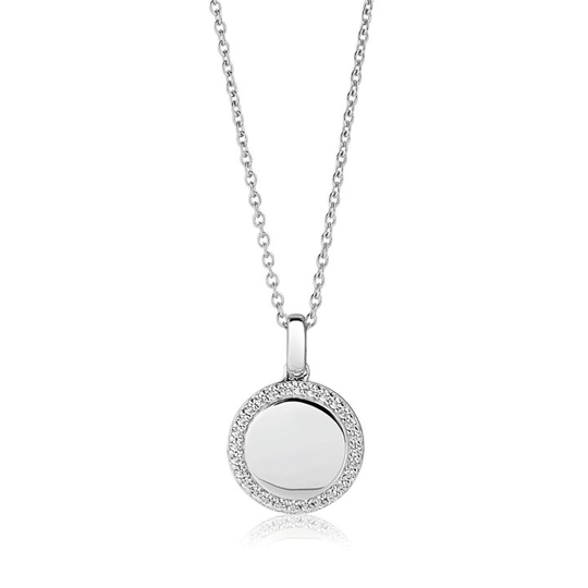 FOLLINA halsband vita Zirkoner (silver)