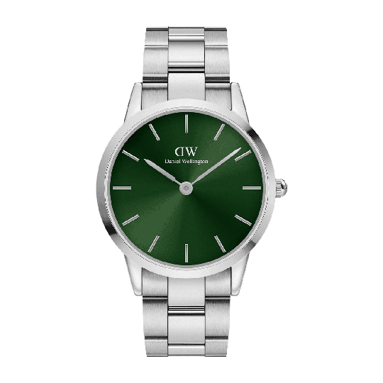 Daniel Wellington DW Klocka Iconic Link Emerald 40mm Silver