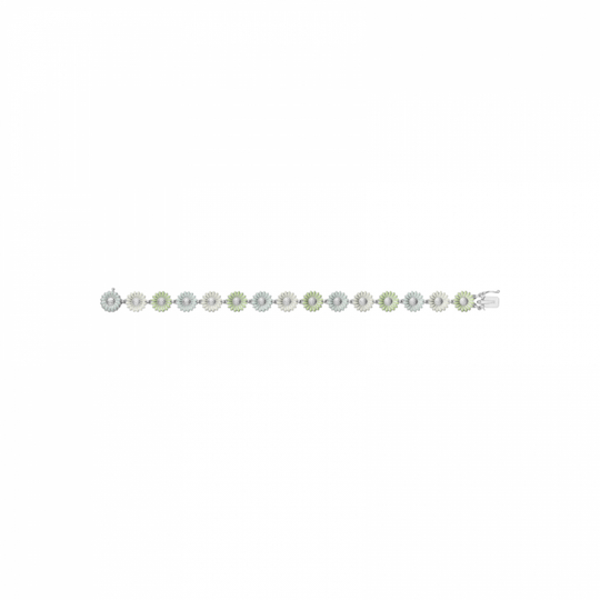 DAISY Armband (Silver) GREEN ENAMEL