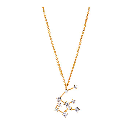Aquarius (Vattumannen) star sign halsband - Crystal (guld)
