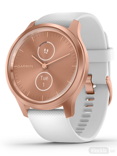 Garmin vívomove Style 42mm Rosé boett i aluminium & vitt silikonarmband
