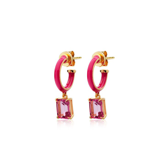 Iris enamel hoops pink (gold)