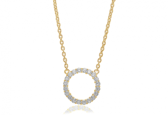 BIELLA GRANDE halsband vita Zirkoner (guld)