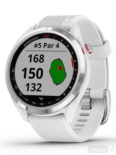 GARMIN Approach S42 Polerat silver med vitt armband