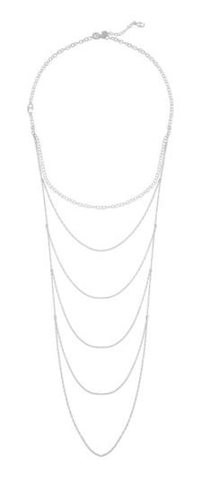 CU draped halsband Silver 90 cm
