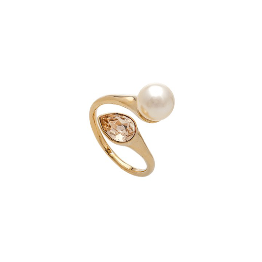 Ella pearl ring - Ivory (guld)