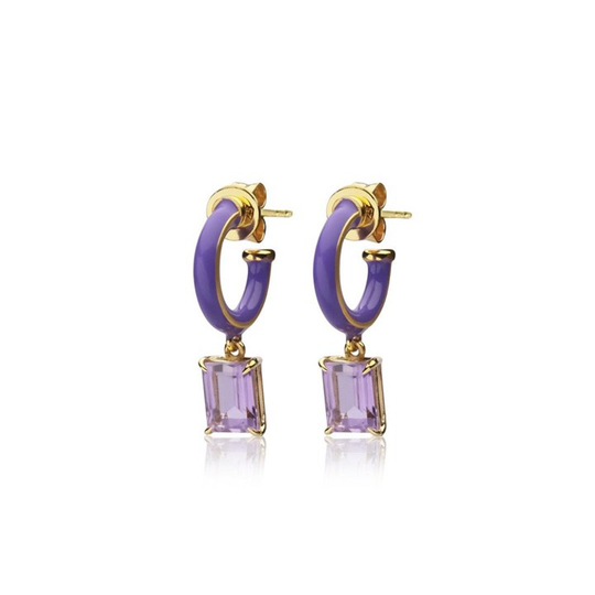 Iris enamel hoops purple (gold)