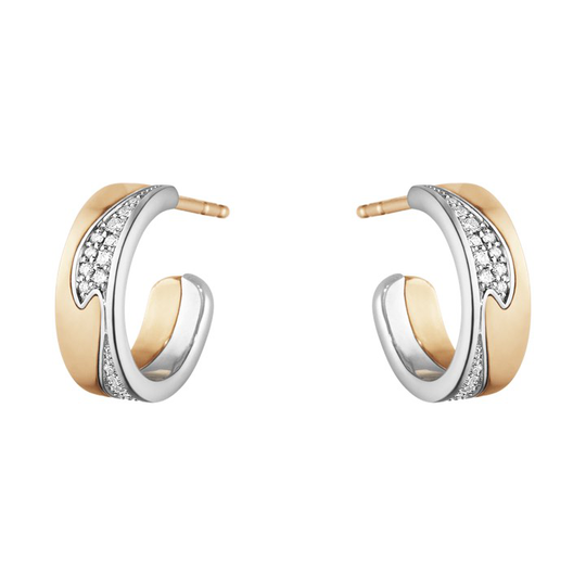 FUSION SMALL Örhänge Roséguld Vitguld PAVÉ 0.18 CT