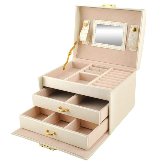 Stort Smyckeskrin i Flera Nivåer - Beige