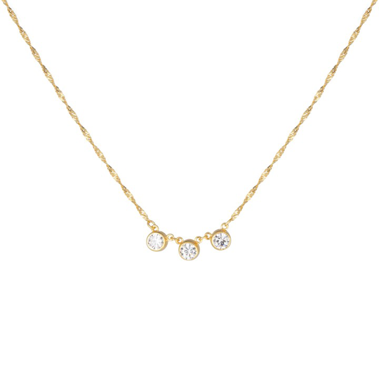Cubic tripple halsband 40-45 cm Guld