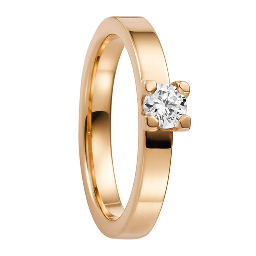 Diamantring i 18K guld, 57