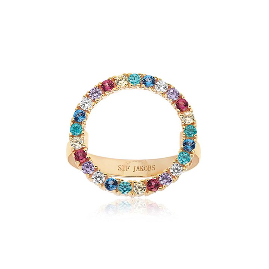 BIELLA GRANDE ring mångfärgade Zirkoner (guld)