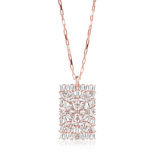 ANTELLA GRANDE halsband vita Zirkoner (rosé)