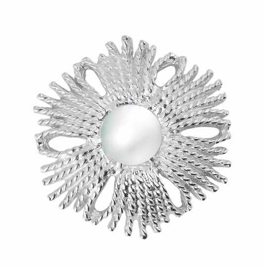 Gatsby big Pearl ring Silver 19/21