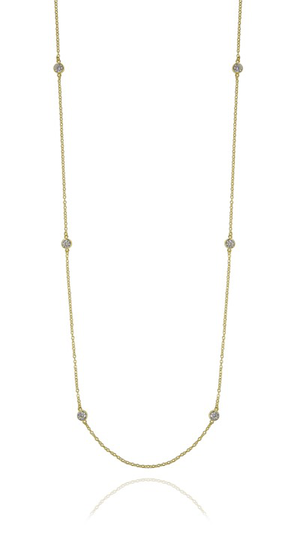 Cubic long chain halsband Guld