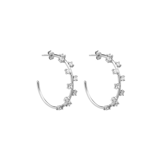 Cubic hoop örhänge Silver
