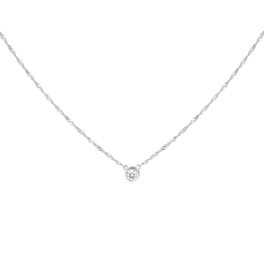 Cubic single halsband 40-45 cm Silver