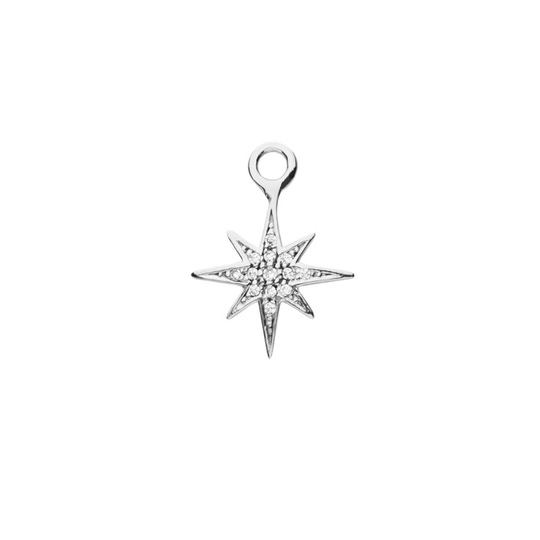 Letters one star pendant for hoops Silver