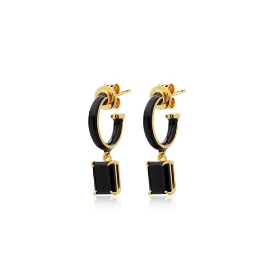 Iris enamel hoops black (gold)