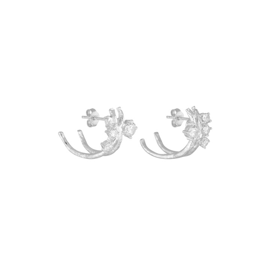 Cubic kluster örhänge Silver