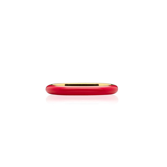 Enamel thin ring red (gold)