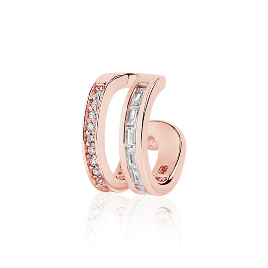 ANTELLA DUE EAR CUFF vita Zirkoner (rosé)