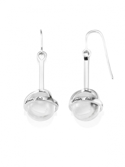 Amor Fati Globe - Crystal Quart Örhänge Silver