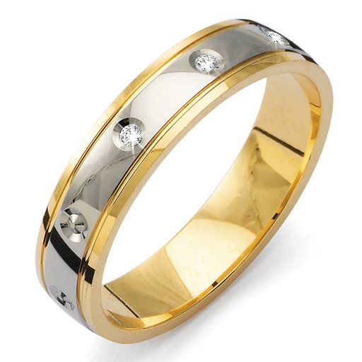 Diamantring i 18K guld, 51