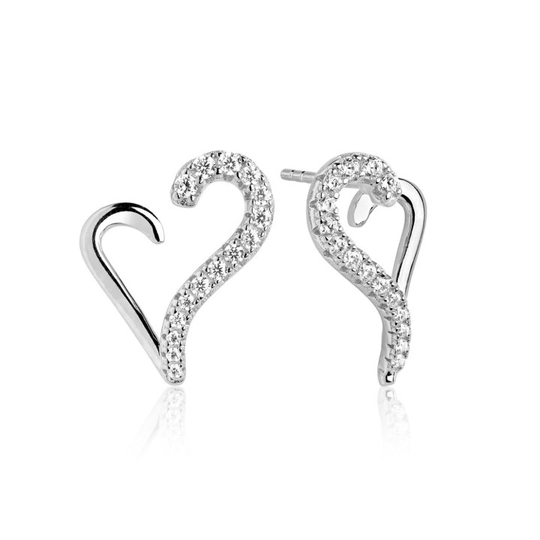 VALENTINE EARring vita Zirkoner (silver)
