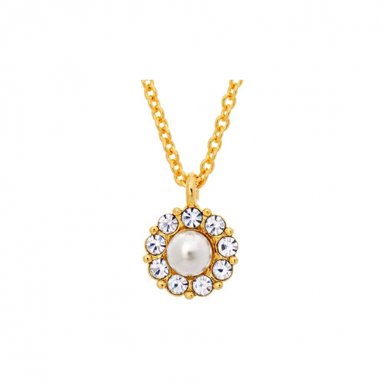 Petite Miss Sofia pearl halsband - Crystal (Guld)