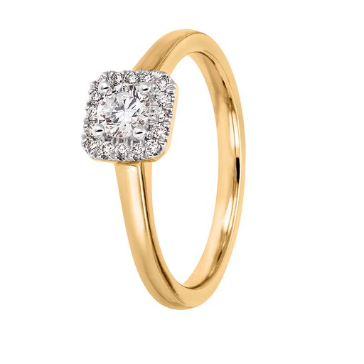 Diamantring i 18K guld, 18.5