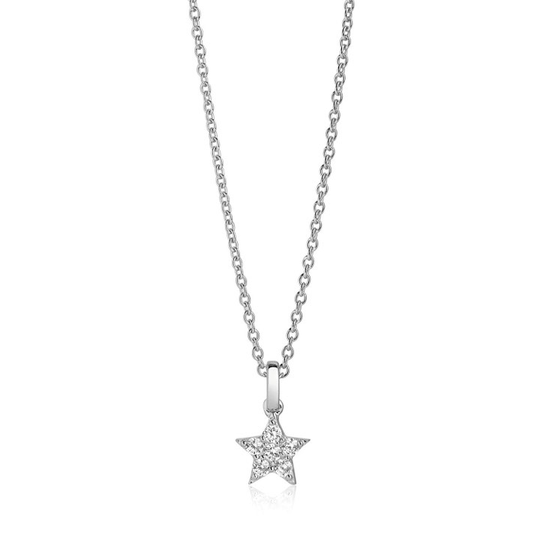 MIRA halsband vita Zirkoner (silver)