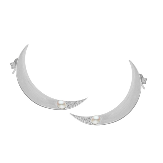 One moon örhänge Silver pair