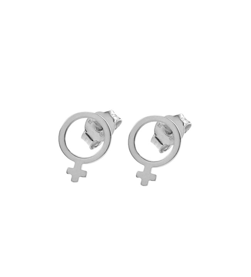 Letters Venus small örhänge Silver