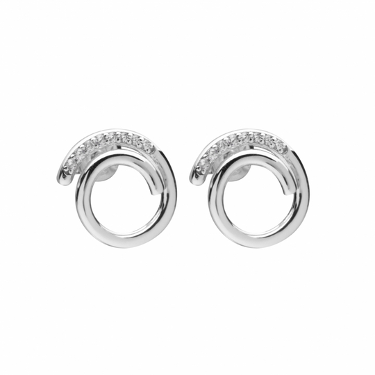 Loop stone örhänge (Silver)