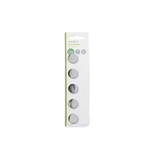 CR2032 3V Litiumbatterier, knappcell, 5-pack