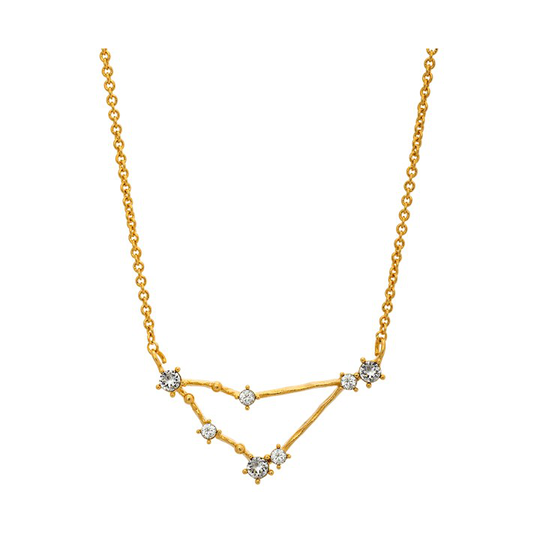Capricorn (Stenbocken) star sign halsband - Crystal (guld)