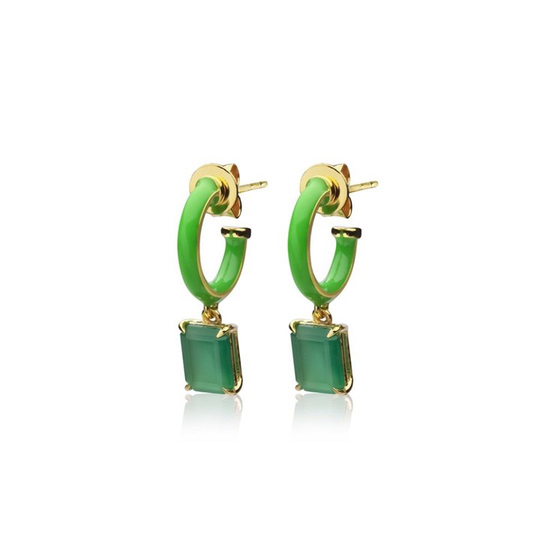 Iris enamel hoops green (gold)