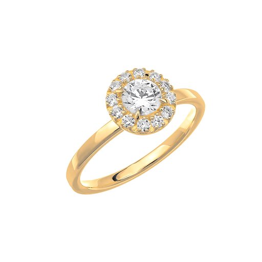 Diamantring i 18K guld, 46