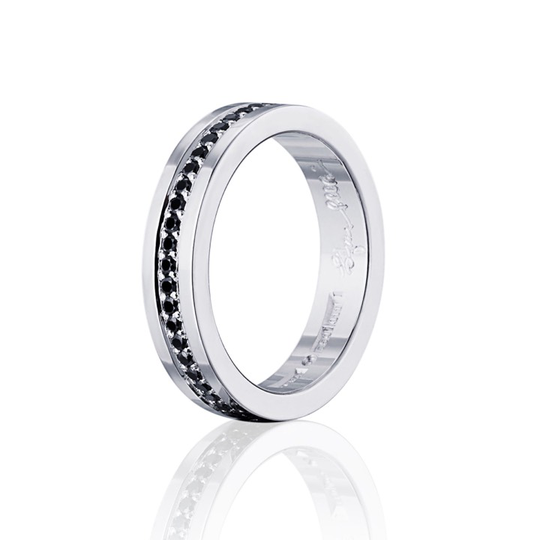 4½ & Black Stars Ring Silver