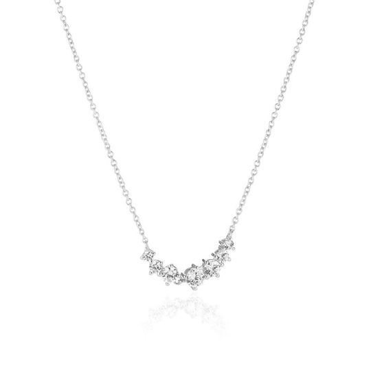 BELLUNO halsband vita Zirkoner (silver)
