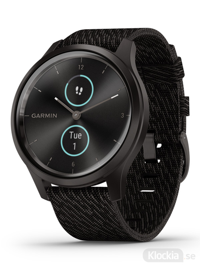 Garmin vivomove Style 42mm Grafitfärgat aluminium & Svart nylonarmband